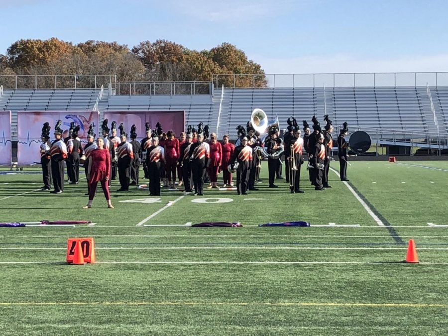 The marching band performing at OMEA State Marching Band Competition last Saturday.  (Source: Christopher Saiben, @CESaiben on Twitter)