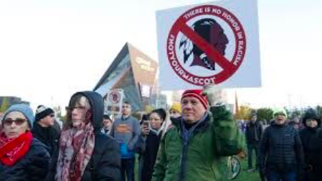 Protesters marching for name change from teams like the Indians and the Redskins.
Picture courtesy of TampaBayTimes.com
