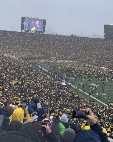 Michigan fans celebrate their victory over Ohio State, 43-27. This was Michigans first win against Ohio State since 2011.