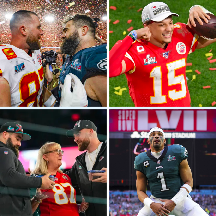 A+collage+of+pictures+showcase+the+Super+Bowl+firsts.+Super+Bowl+LVII+was+the+first+time+two+brothers+met+in+the+Super+Bowl+as+well+as+the+first+time+two+Black+quarterbacks+faced+off.+