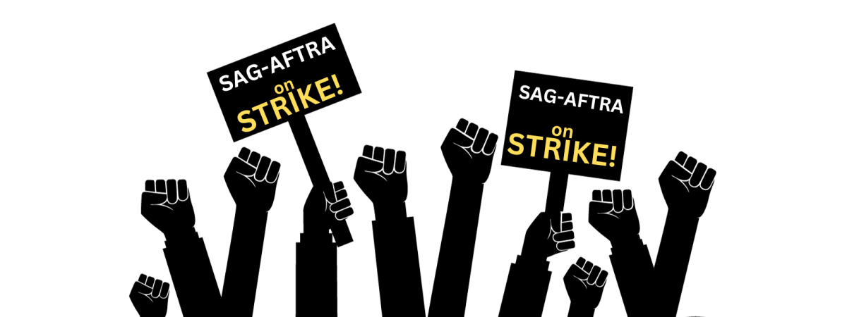 This graphic represents the picket signs used in the Actors Strike. Graphic designed on Canva.