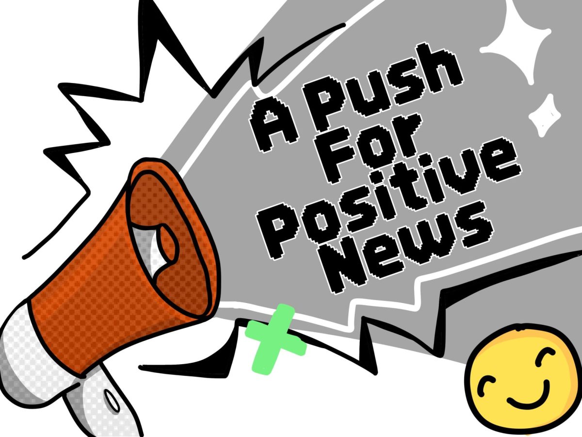 Society often shows all of the bad that is happening the world, causing all of the good to get overlooked. This image represents the need for a push to integrate more positive news alongside negative news. Made with Canva.