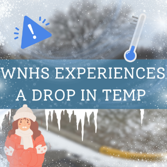 A graphic showcasing the temperature drop what Westerville North High School is experiencing. The lack of a snow day or delay that followed this climate upset students. Made with Canva.
