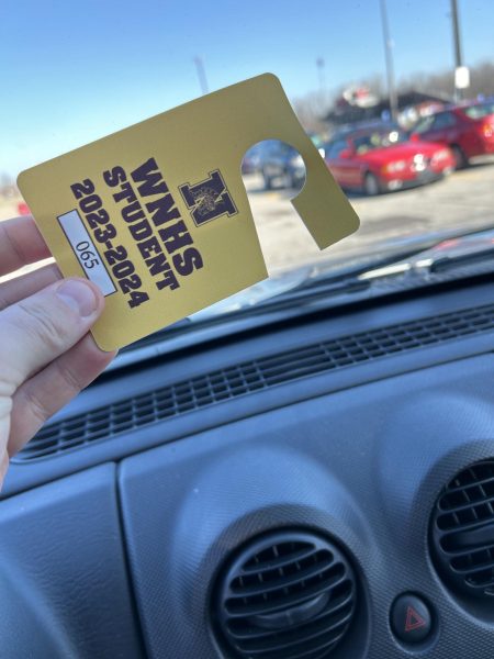 This is a Westerville North parking pass. Jobs for special education include enforcing the use of these.