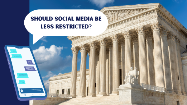 The court should be allowed to provide restrictions on social media. This can be very helpful in prevention of misinformation and hate speech. Made with Canva.
