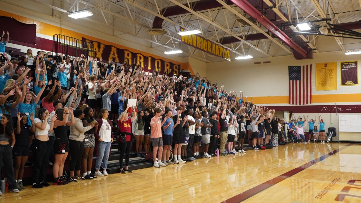 Class of 2028 playing Simon Says on the first day at North