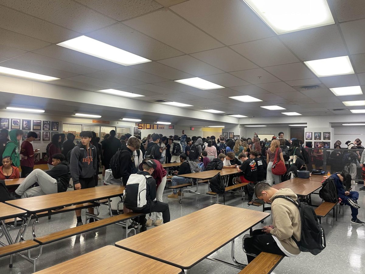 The lunch line during sixth period lunch.