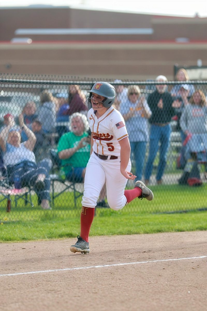 Addison Marinelli ('28) running the bases during a JV softball game last season at Westerville North. Marinelli and the team currently sit fourth in the conference heading into this season.