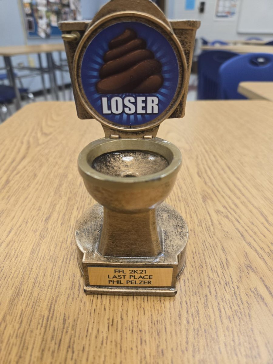 Phillip Pelzer's trophy for losing his league